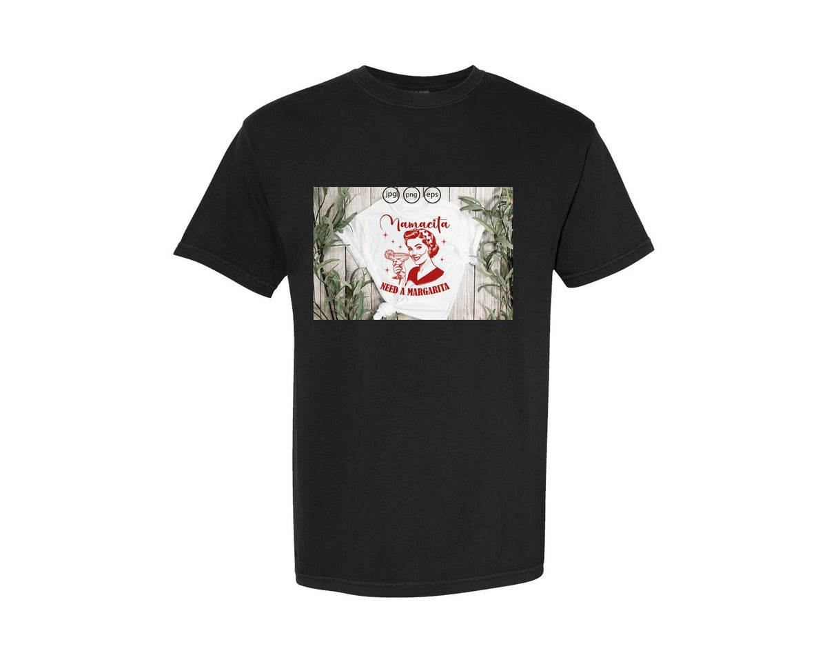 brand:Comfort Colors|color:Black|Mamacita Needs A Margarita 26 Graphic T-Shirt