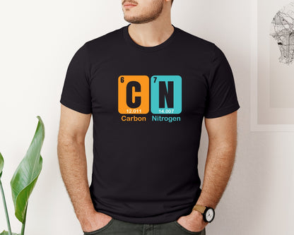 brand:Bella Canvas|color:Black|Carbon Nitrogen 67 Meme Periodic Table Graphic T-Shirt