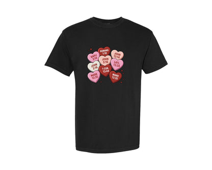 brand:Comfort Colors|color:Black|Bible Verse Valentine Sweatshirt Graphic T-Shirt