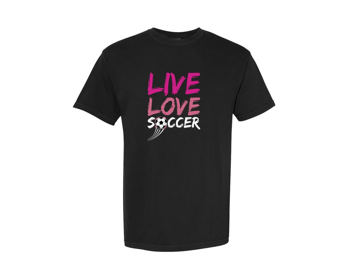 brand:Comfort Colors|color:Black|Threadrock Little Soccer T Shirt Graphic T-Shirt