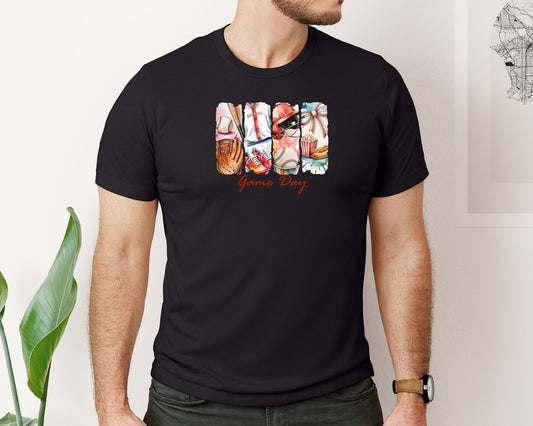 Baseball Game Day Brushstroke Shirt Graphic T-Shirt