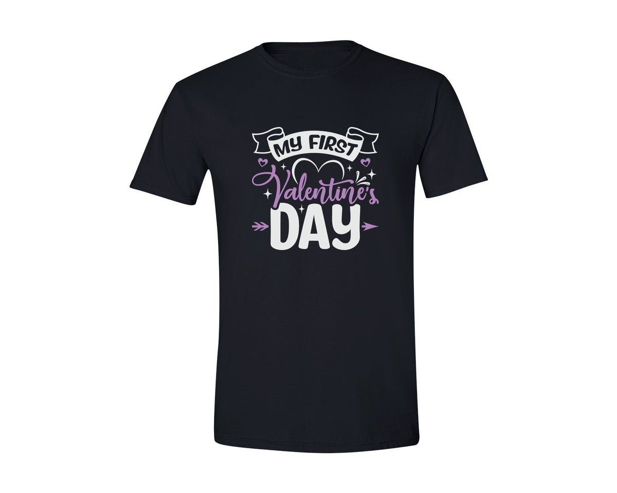 brand:Generic|color:Black|My First Valentines Day Quote Design 6 Graphic T-Shirt
