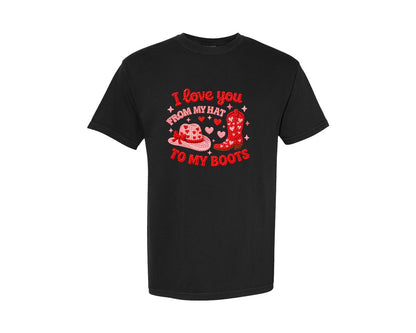 brand:Comfort Colors|color:Black|Crochet Western Valentine Graphic T-Shirt