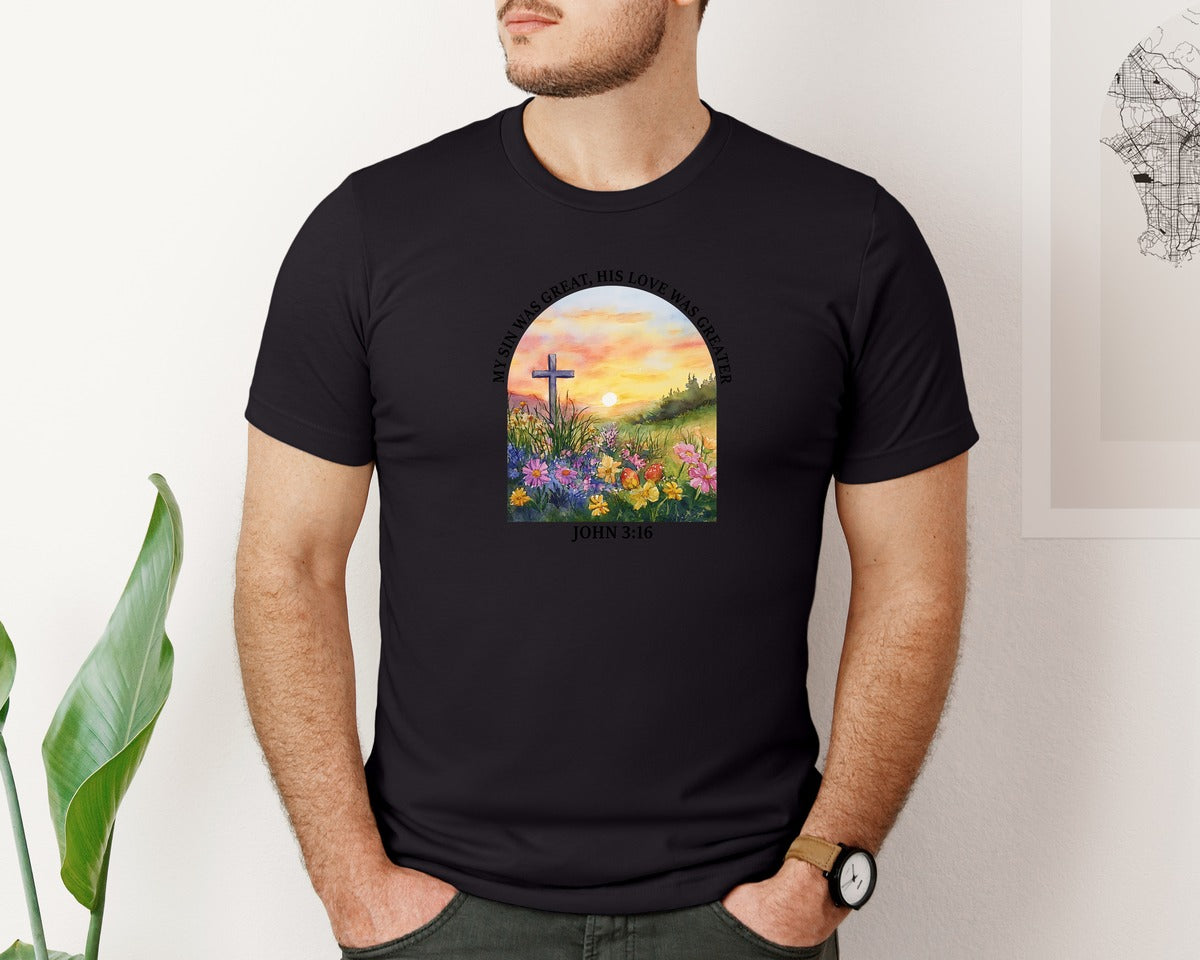 brand:Bella Canvas|color:Black|Floral Christian Bible Verse Graphic T-Shirt
