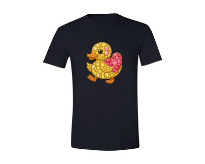 brand:Generic|color:Black|Faux Rhinestone Duck Graphic T-Shirt