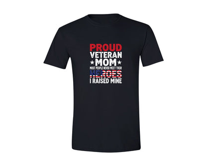 brand:Generic|color:Black|Proud Veteran Mom T Shirt Graphic T-Shirt