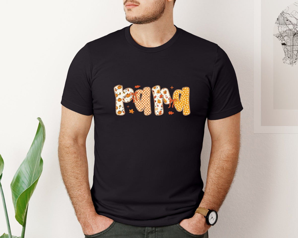 brand:Bella Canvas|color:Black|Preppy Fall Para Coquette Autumn Teacher Graphic T-Shirt