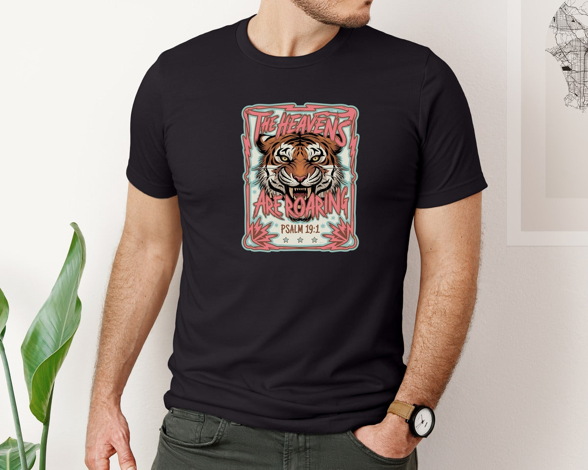 brand:Bella Canvas|color:Black|Roaring Tiger Psalm 191 Graphic T-Shirt