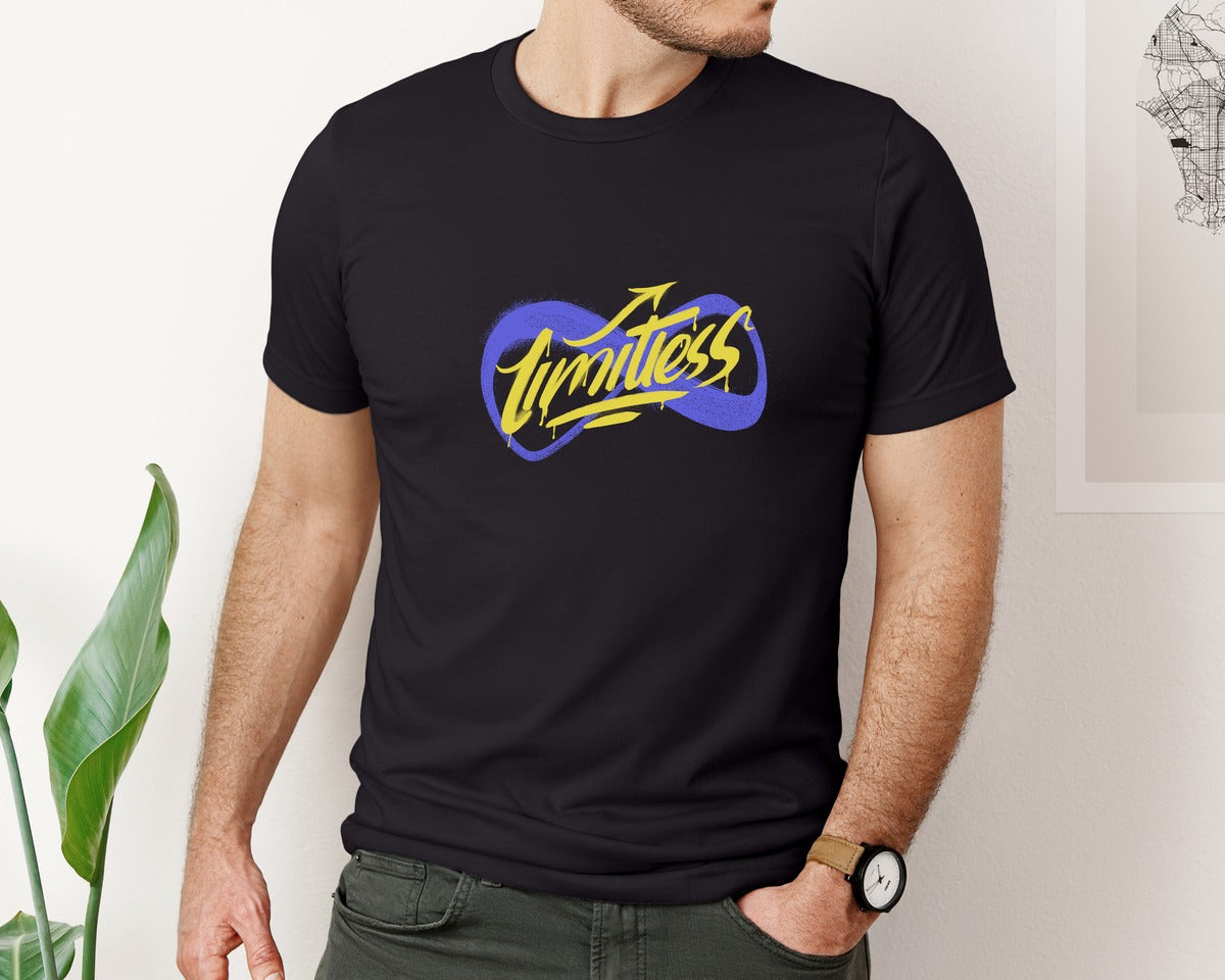 brand:Bella Canvas|color:Black|Limitless Futuristic Streetwear Graffiti Graphic T-Shirt