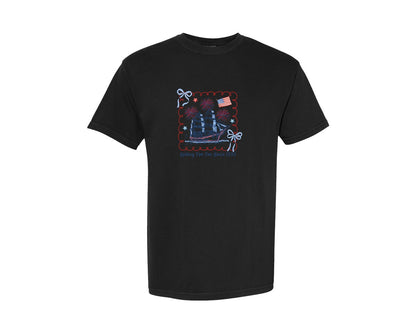 brand:Comfort Colors|color:Black|Coquette 4Th Of July Funny 4Th July Graphic T-Shirt