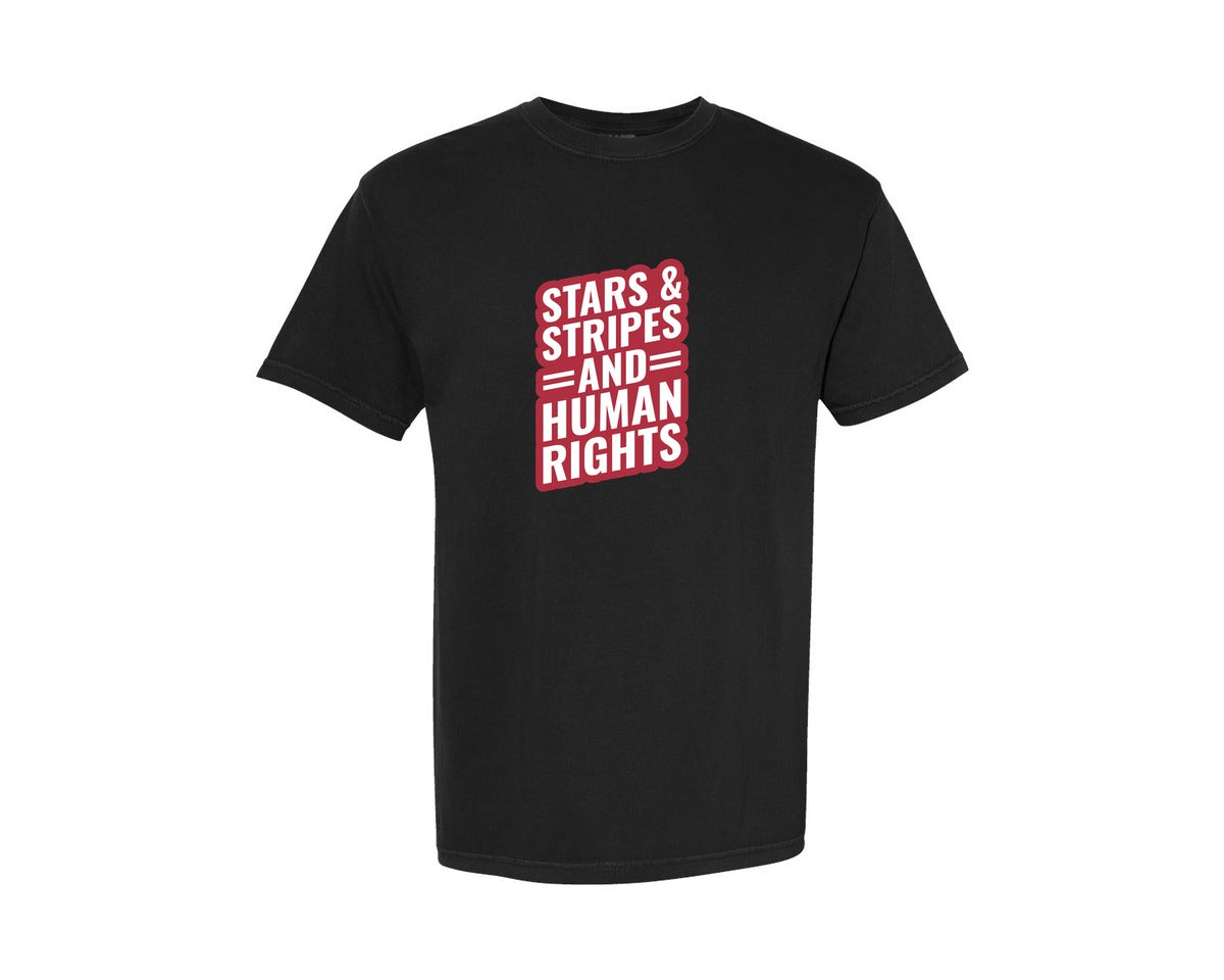 brand:Comfort Colors|color:Black|Stars Stripes Human Rights Activist Te Graphic T-Shirt