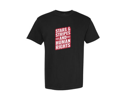 brand:Comfort Colors|color:Black|Stars Stripes Human Rights Activist Te Graphic T-Shirt
