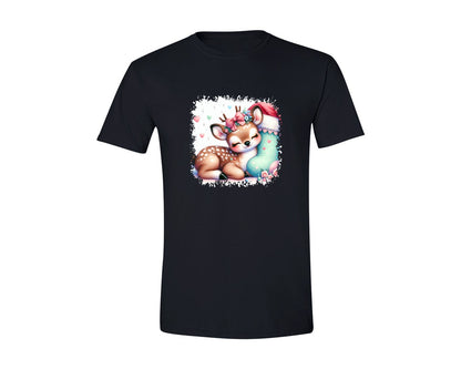 brand:Generic|color:Black|Deer Christmas Square Tshirt Graphic T-Shirt