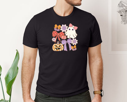 brand:Bella Canvas|color:Black|Coquette Halloween Ghost Spooky Graphic T-Shirt