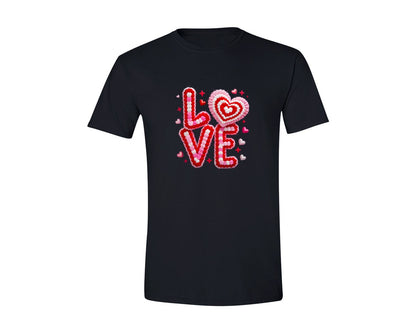 brand:Generic|color:Black|Love Faux Yarn Valentine 7 Graphic T-Shirt