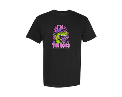 brand:Comfort Colors|color:Black|Dinosaur Boss Graphic Streetwear T Shirt Graphic T-Shirt