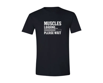 brand:Generic|color:Black|Muscles Loading Progress Gym Tee Shirt Graphic T-Shirt