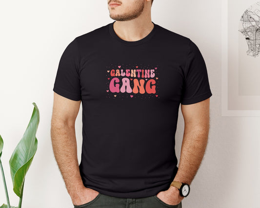 Galentines Gang Funny Valentines Groovy Graphic T-Shirt