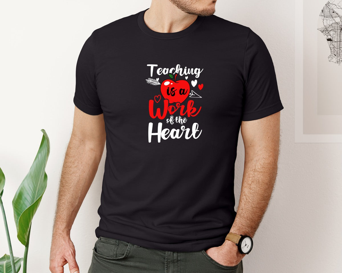 brand:Bella Canvas|color:Black|Teacher Valentines Day Tshirt Design Graphic T-Shirt