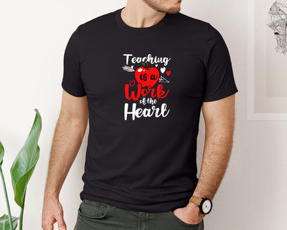 brand:Bella Canvas|color:Black|Teacher Valentines Day Tshirt Design Graphic T-Shirt