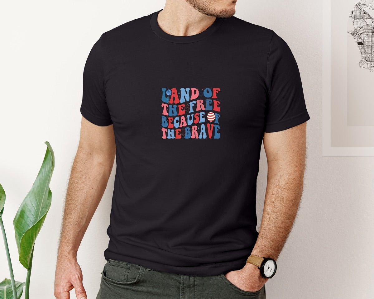 brand:Bella Canvas|color:Black|4Th Of July Retro America Patriotic 7 Graphic T-Shirt