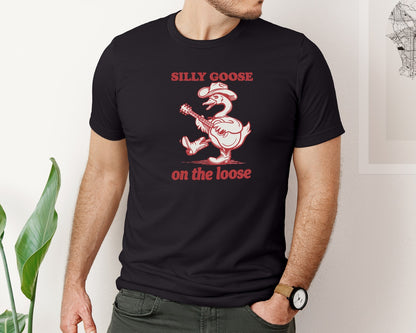 brand:Bella Canvas|color:Black|Silly Goose Country Duck Design Graphic T-Shirt
