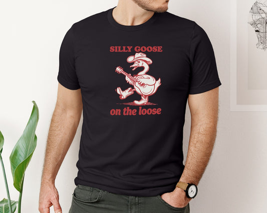 Silly Goose Country Duck Design Graphic T-Shirt