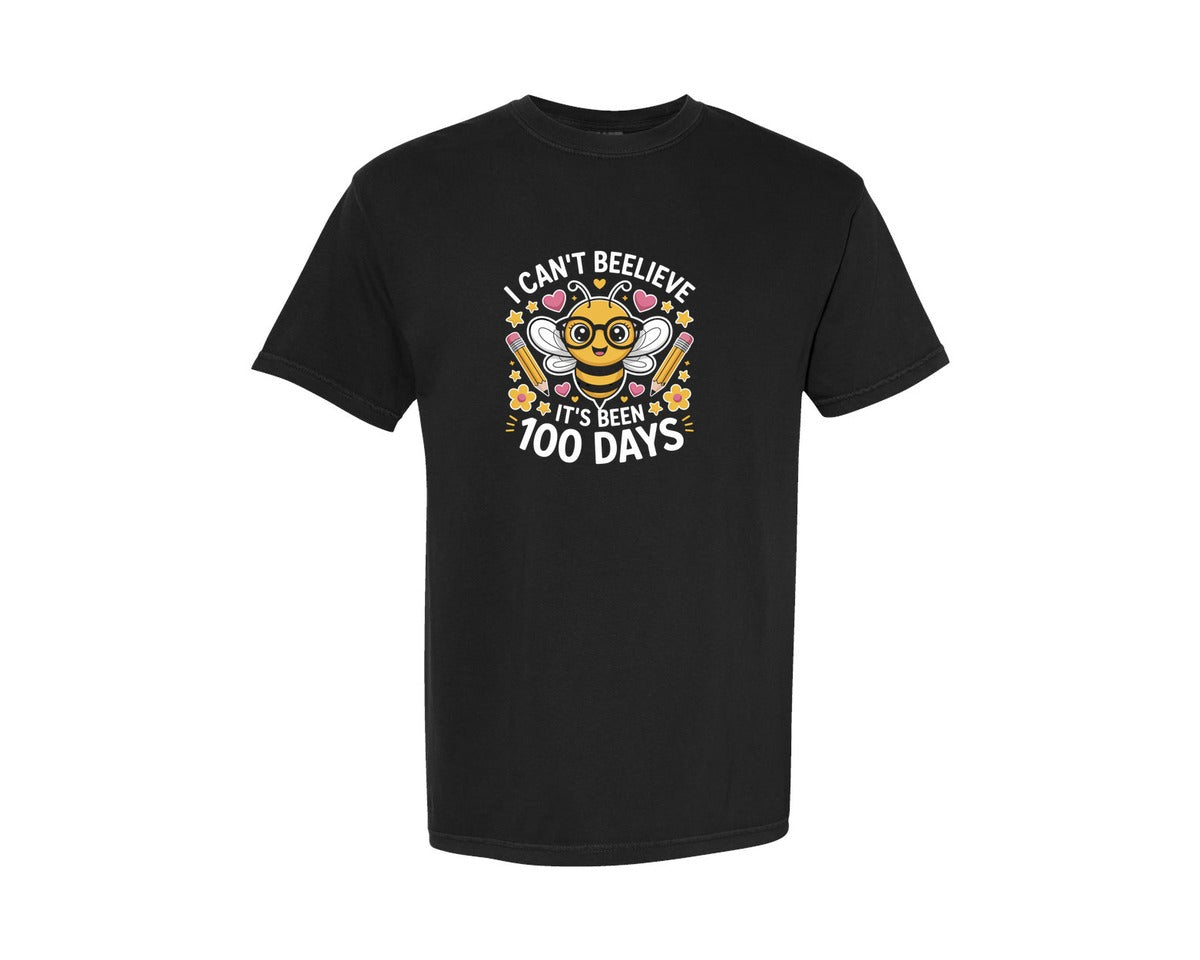 brand:Comfort Colors|color:Black|I Cant Beelieve Its Been 100 Days Graphic T-Shirt