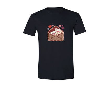 brand:Generic|color:Black|Crochet Yarn Valentine Love Letter Graphic T-Shirt