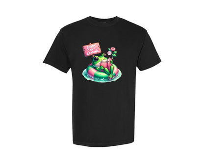 brand:Comfort Colors|color:Black|Bookish Frog Sorry Cant Reading Graphic T-Shirt