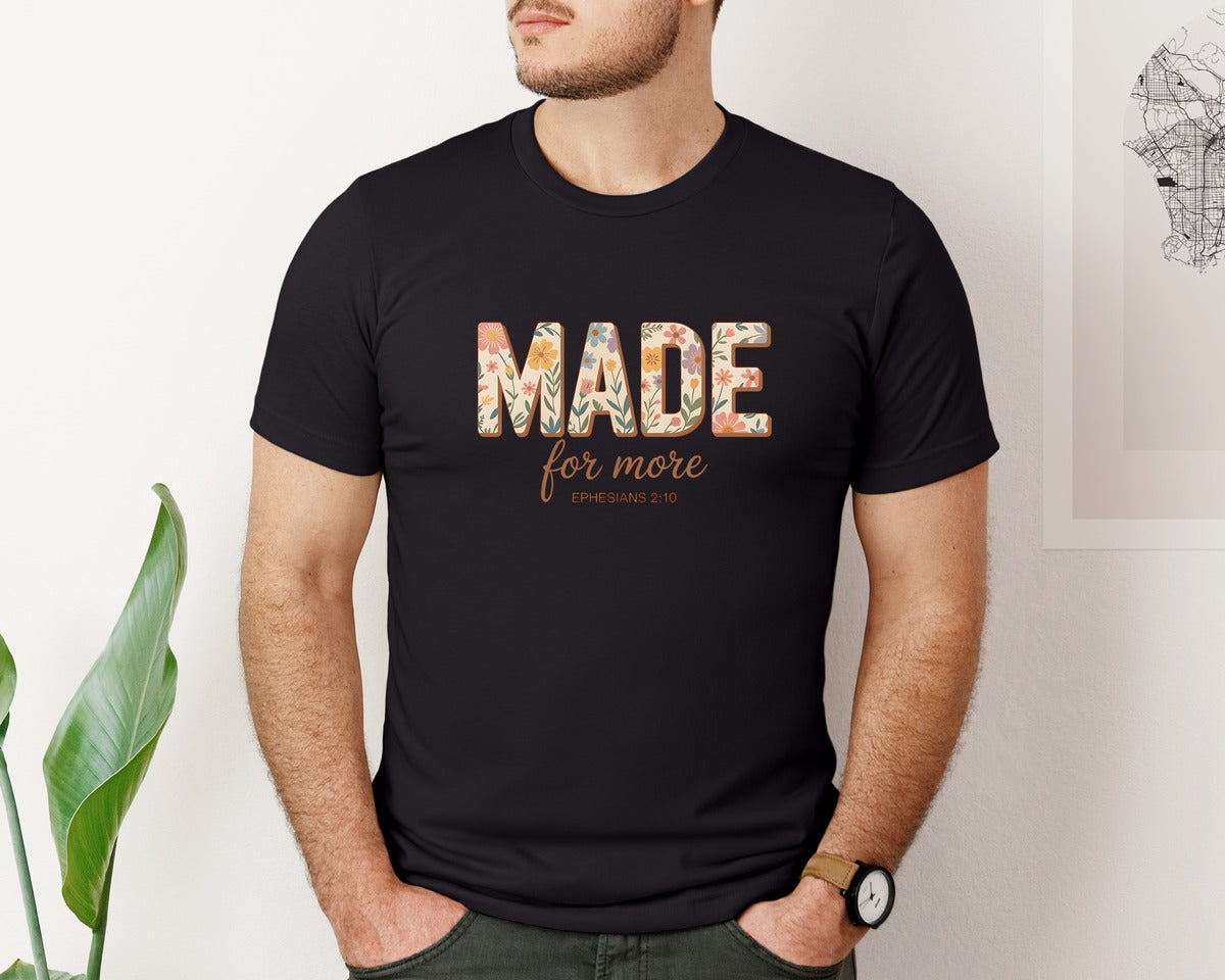 brand:Bella Canvas|color:Black|Made For More Ephesians 210 Bible Graphic T-Shirt