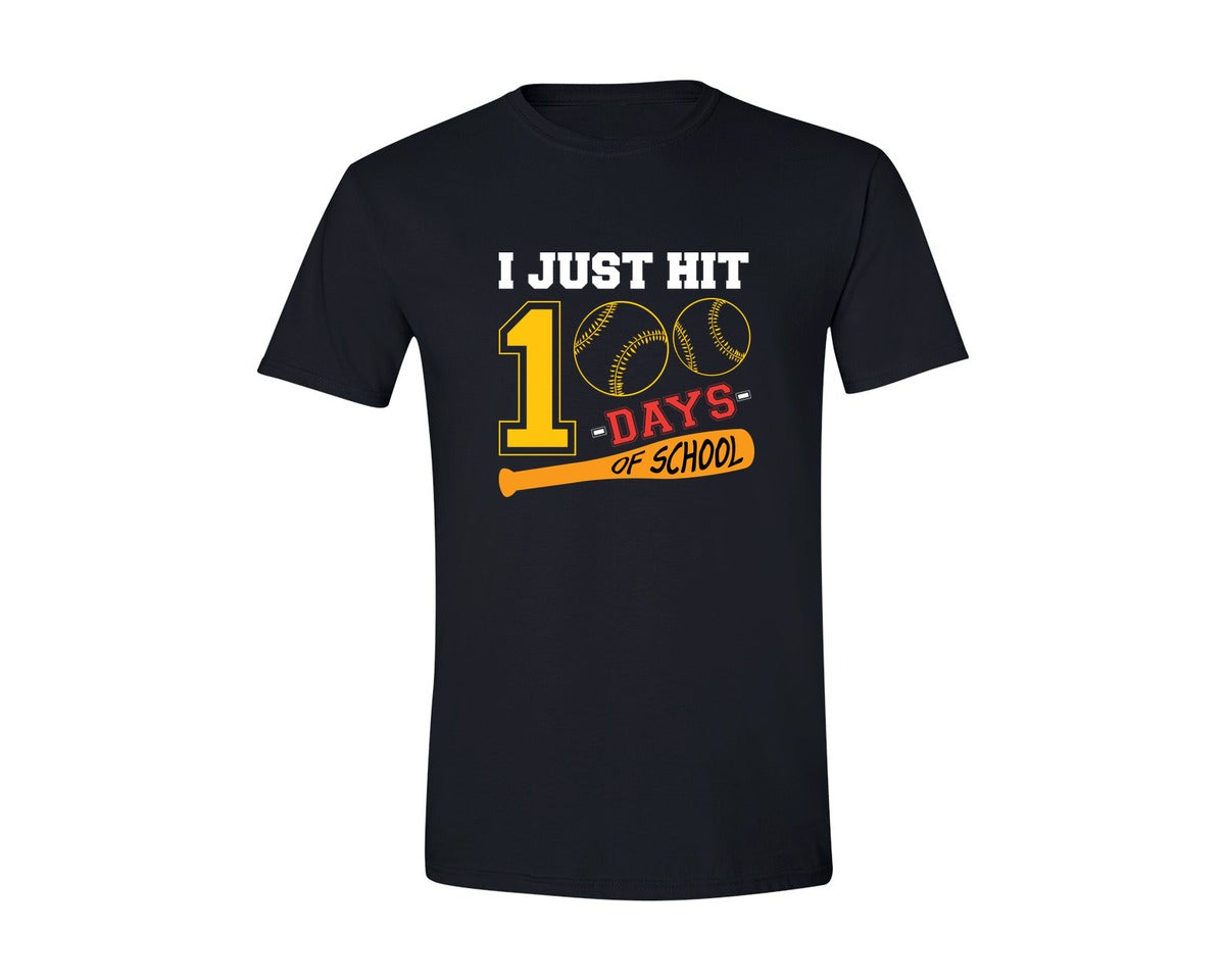 brand:Generic|color:Black|I Just Hit 100 Days Of School 4 Graphic T-Shirt