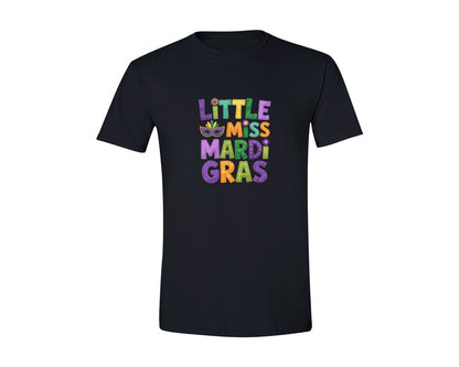 brand:Generic|color:Black|Little Miss Mardi Gras 9 Graphic T-Shirt