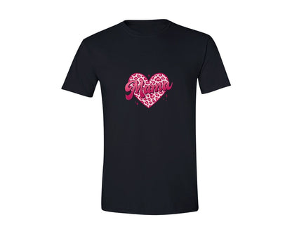 brand:Generic|color:Black|Faux Yarn Mama Valentine Heart Graphic T-Shirt