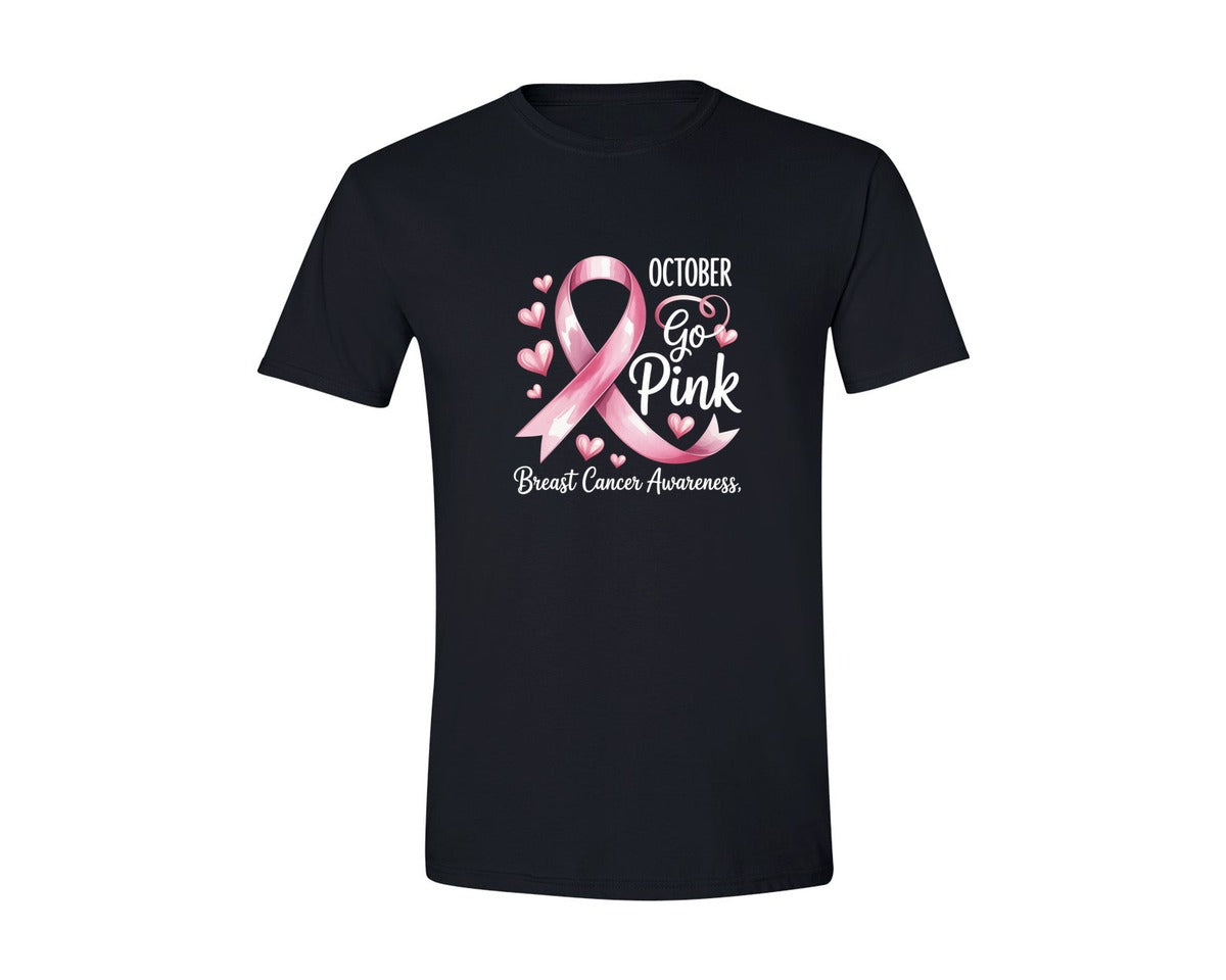 brand:Generic|color:Black|October Go Pink Breast Cancer Awareness 4 Graphic T-Shirt