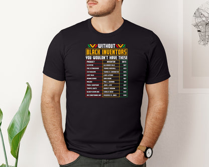 brand:Bella Canvas|color:Black|Inventors Black History Month T Shirt Graphic T-Shirt