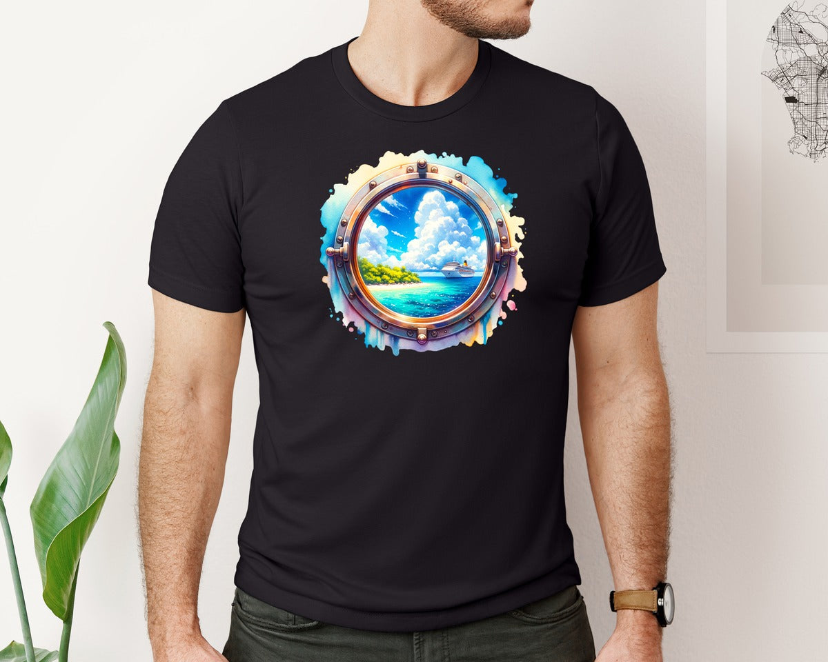 brand:Bella Canvas|color:Black|Vacation Travel Cruise Island Graphic T-Shirt
