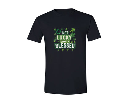 brand:Generic|color:Black|Not Lucky Simply Blessed St Patrick 7 Graphic T-Shirt