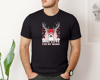 brand:Bella Canvas|color:Black|Boys Valentines Mad Love For Mama P 2 Graphic T-Shirt