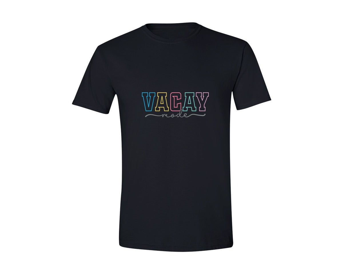 brand:Generic|color:Black|Vacay Mode Beach Summer Vacation Graphic T-Shirt