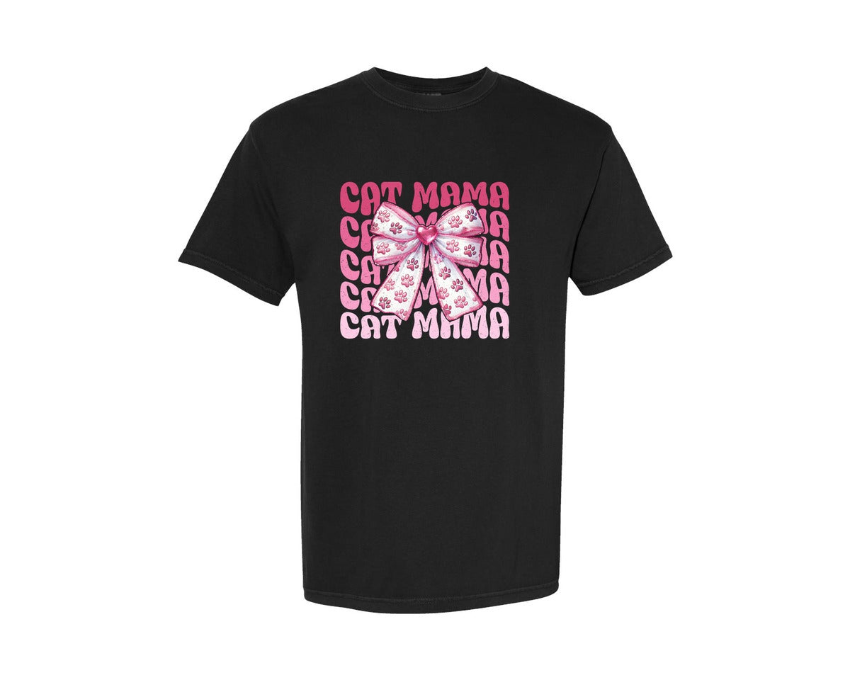 brand:Comfort Colors|color:Black|Retro Valentines Day Pngcat Mama Love Graphic T-Shirt