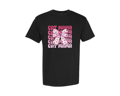 brand:Comfort Colors|color:Black|Retro Valentines Day Pngcat Mama Love Graphic T-Shirt