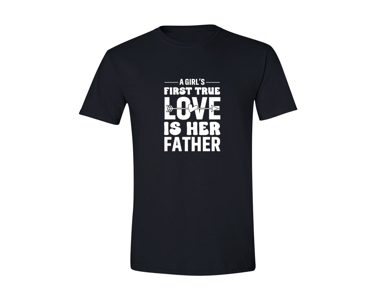 brand:Generic|color:Black|First True Love Girls Dad Graphic T-Shirt