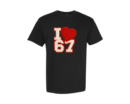 brand:Comfort Colors|color:Black|Yarn Crochet Says 6 7 Love Graphic T-Shirt