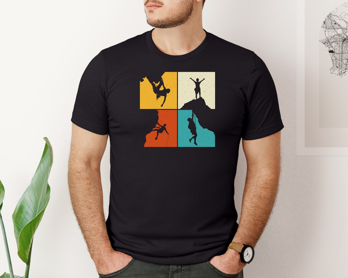 brand:Bella Canvas|color:Black|Vintage Rock Climbing T Shirt Design 40 Graphic T-Shirt