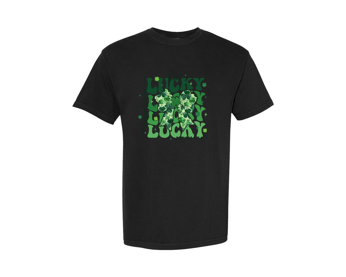 brand:Comfort Colors|color:Black|Not Lucky Just Blessed 3 Graphic T-Shirt