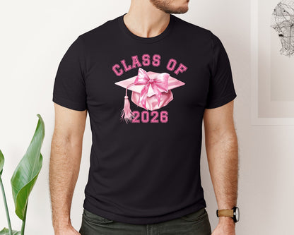 brand:Bella Canvas|color:Black|Preppy Varsity Class Of Senior 2026 Graphic T-Shirt