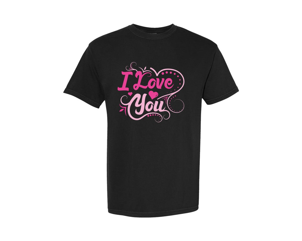 brand:Comfort Colors|color:Black|I Love You T Shirt Design 5 Graphic T-Shirt