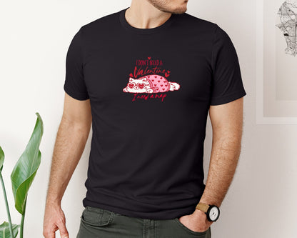 brand:Bella Canvas|color:Black|Anti Funny Lazy Cat Valentines Day Graphic T-Shirt