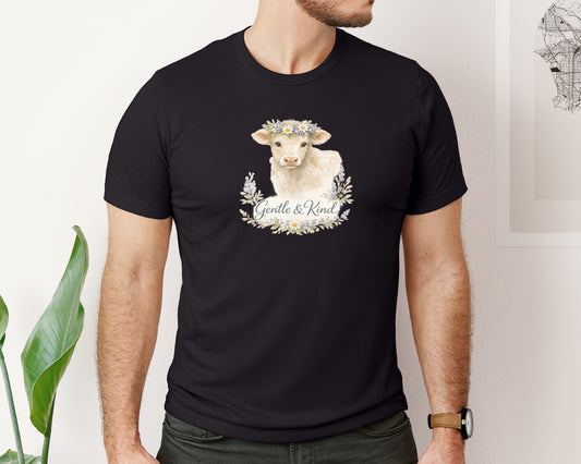 Gentle And Kind Cottagecore Cow Graphic T-Shirt